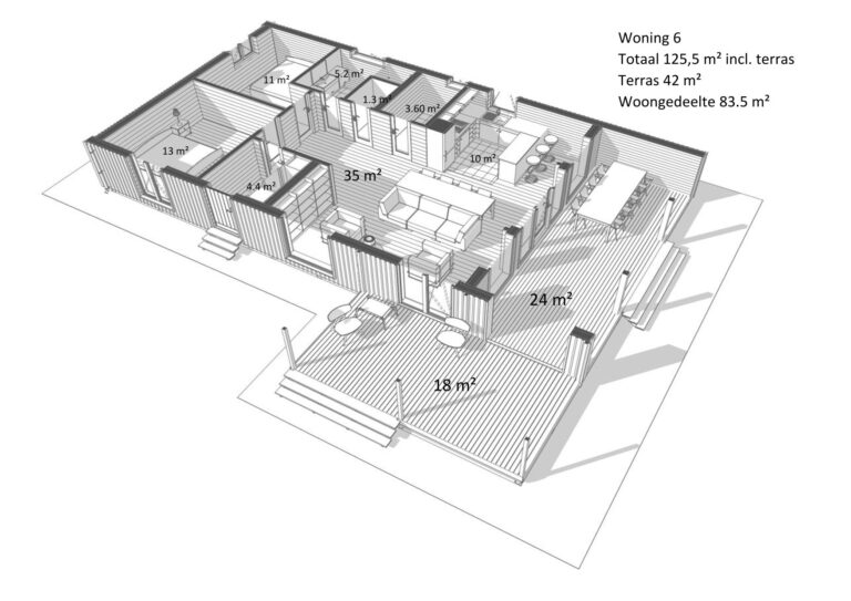 Woning 6 oppervlakte maten